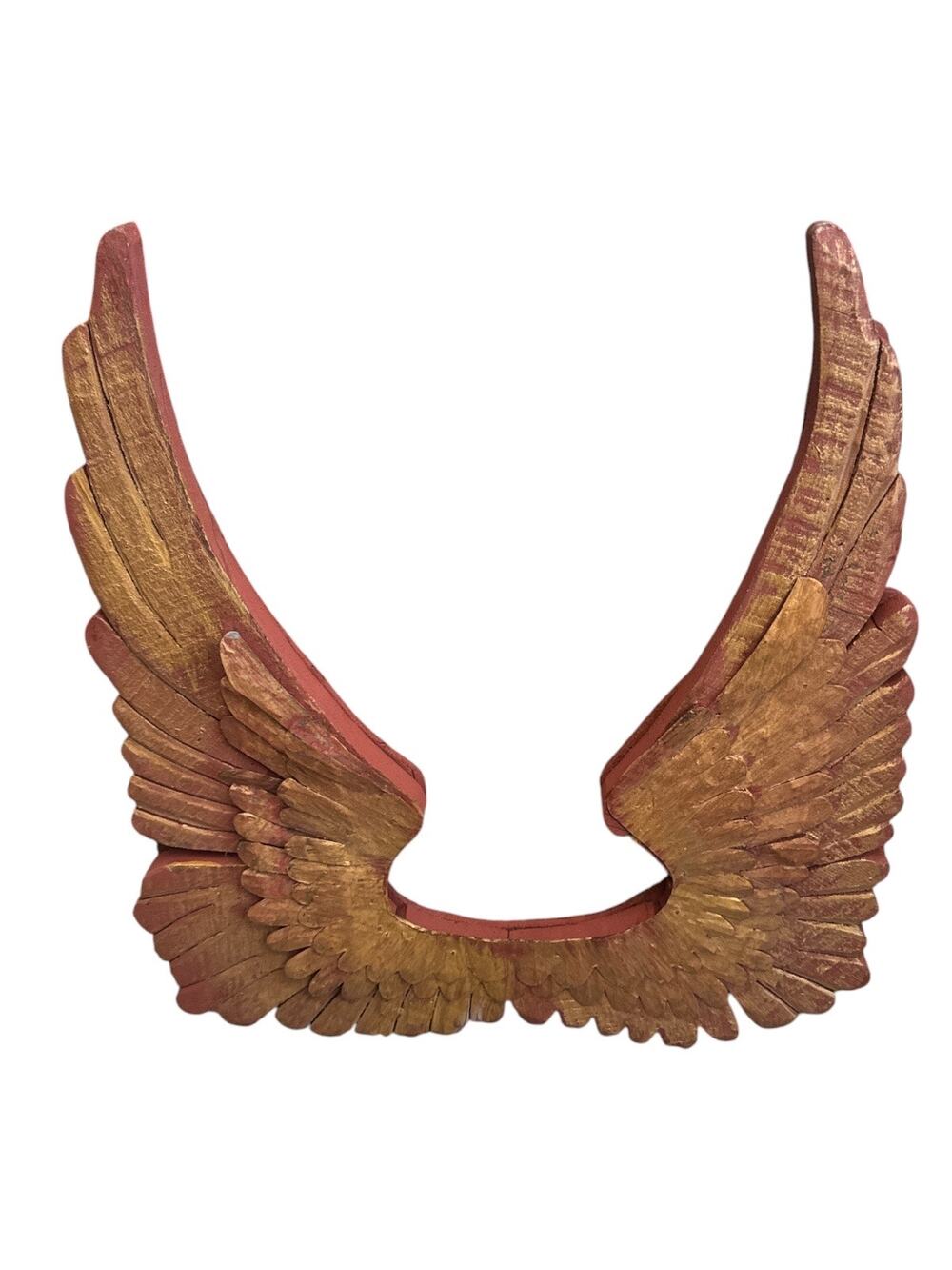 Hand Crafted Wood and Metal Angel Wings Wall Hanging